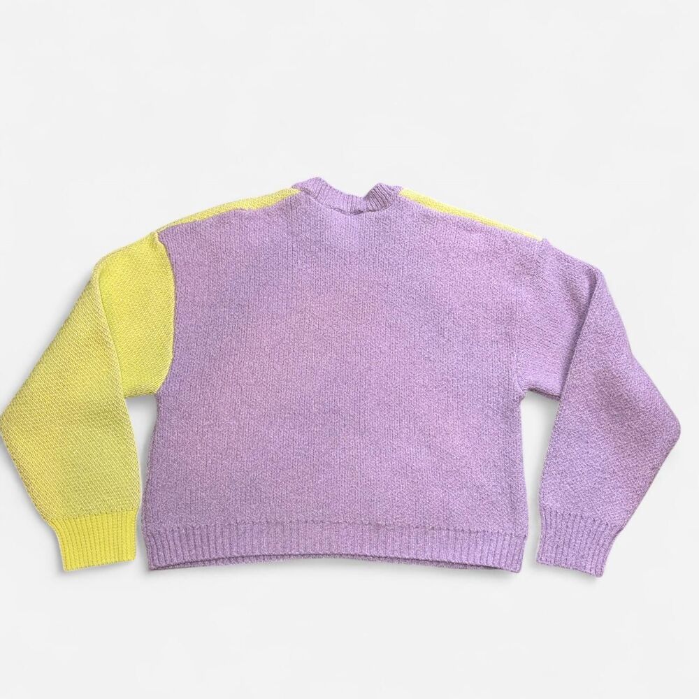 ZARA Pastel Purple and Green Flower Crewneck Sweater (Size Small) - Picture 5 of 6
